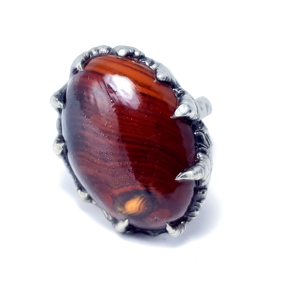 Red agate ring - Picture 7 of 8